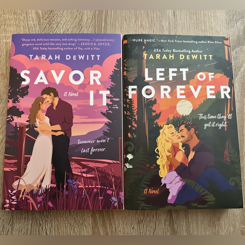 Set of Two Romance Novels with Illustrated Covers